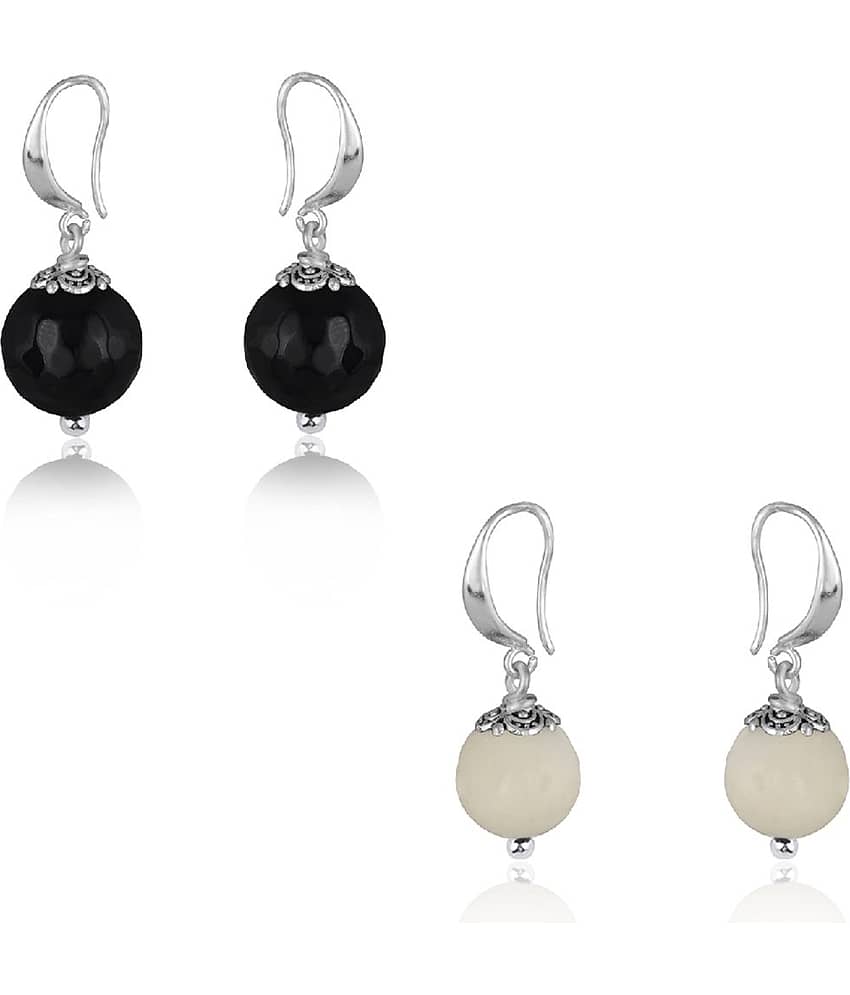 JFL - Jewellery For Less - White Danglers Earrings ( Pack of 2 ) - Earrings | Buy online on ZillyBuy