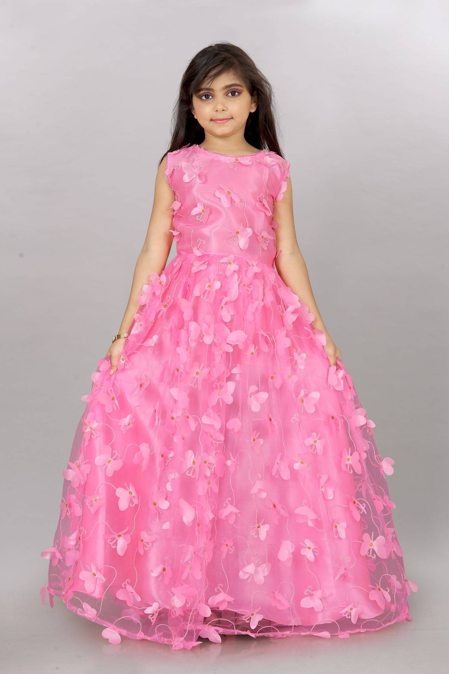 JULEE Net Gown For Girls ( Pack of 1 , Pink ) JULEE Net Gown For Girls ( Pack of 1 , Pink )