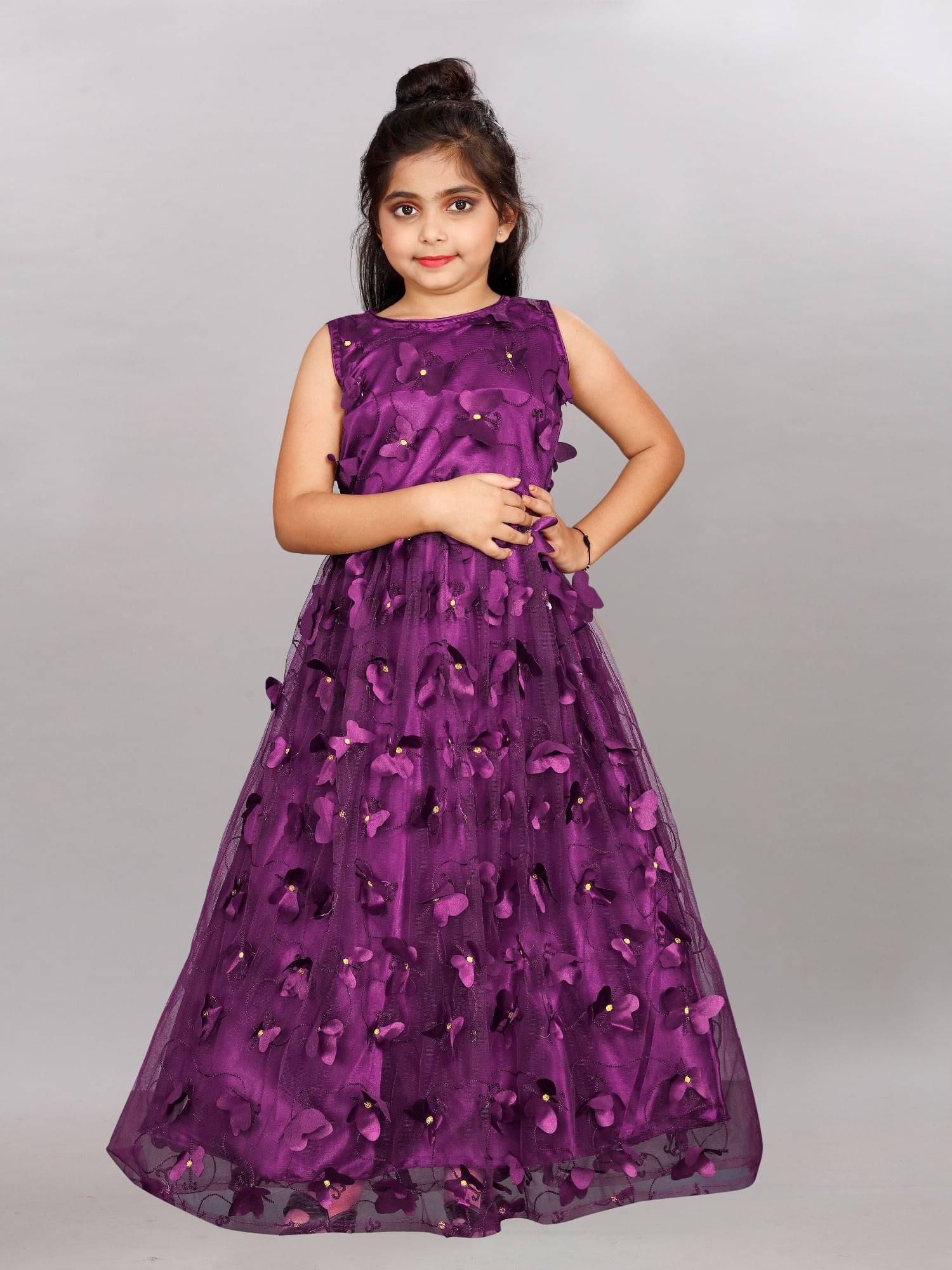 JULEE Net Gown For Girls ( Pack of 1 , Purple ) JULEE Net Gown For Girls ( Pack of 1 , Purple )