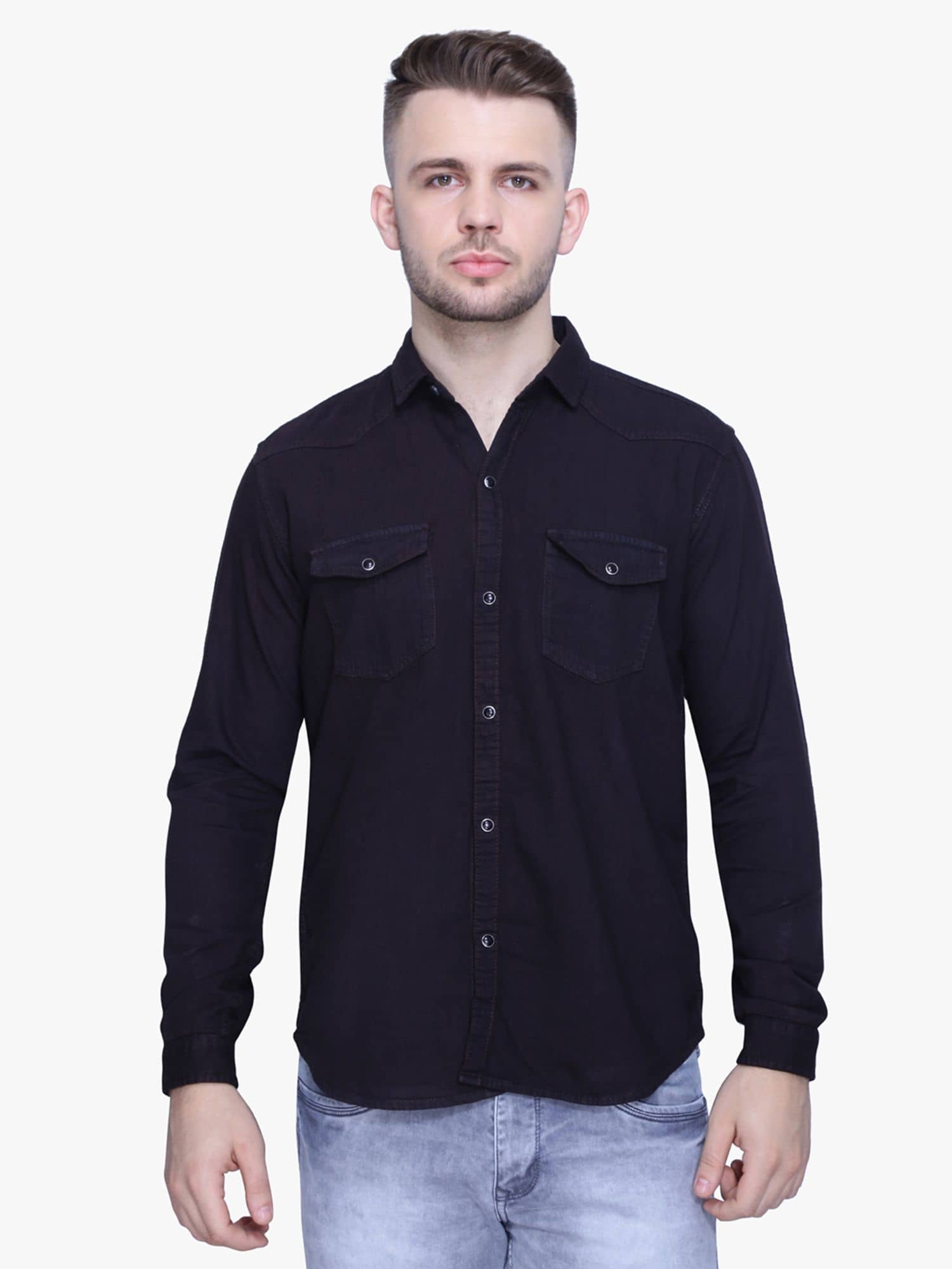 Kuons Avenue - Black Denim Slim Fit Men's Casual Shirt ( Pack of 1 )