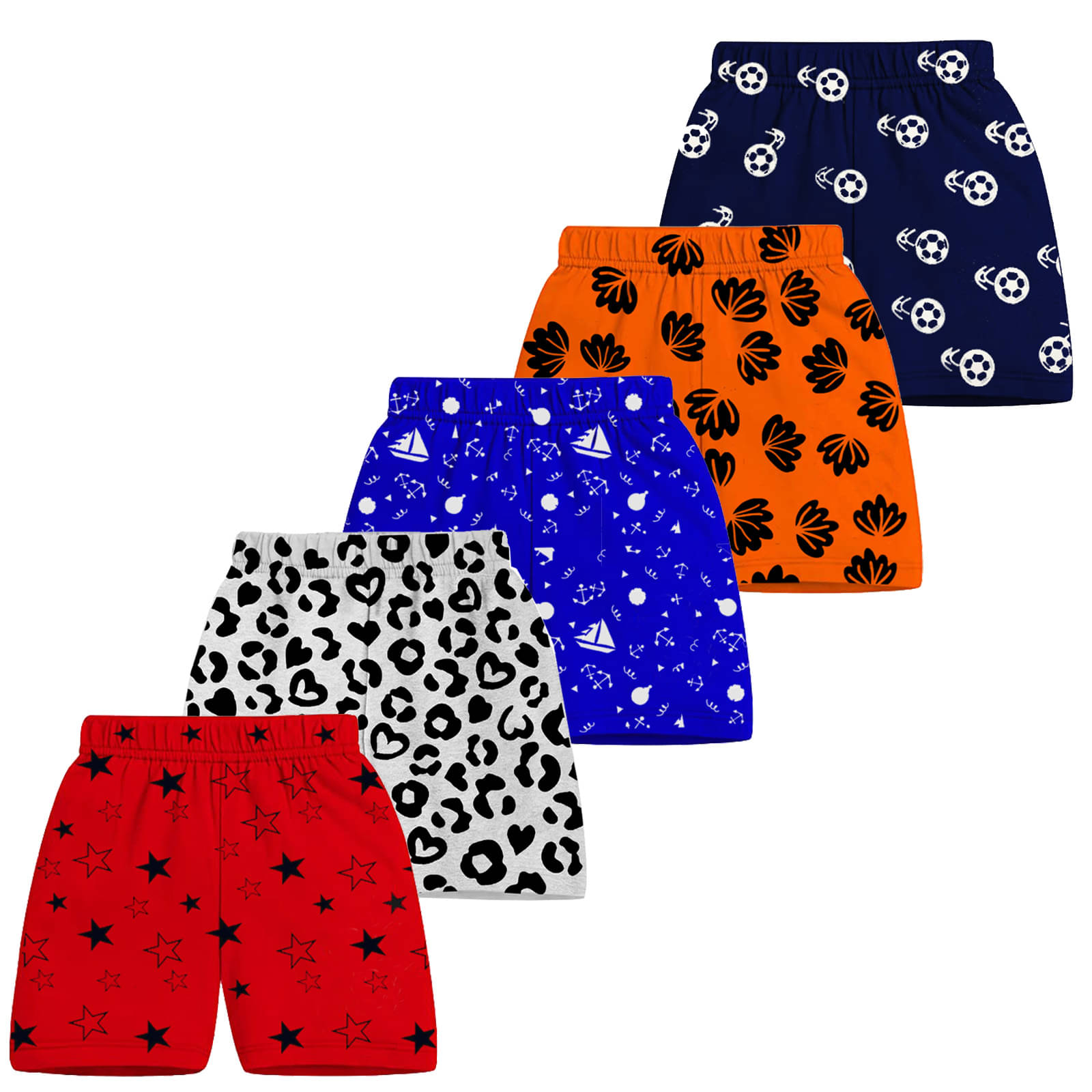     			MIST N FOGG Pack of 5 Cotton Shorts For Boys ( Multicolor )