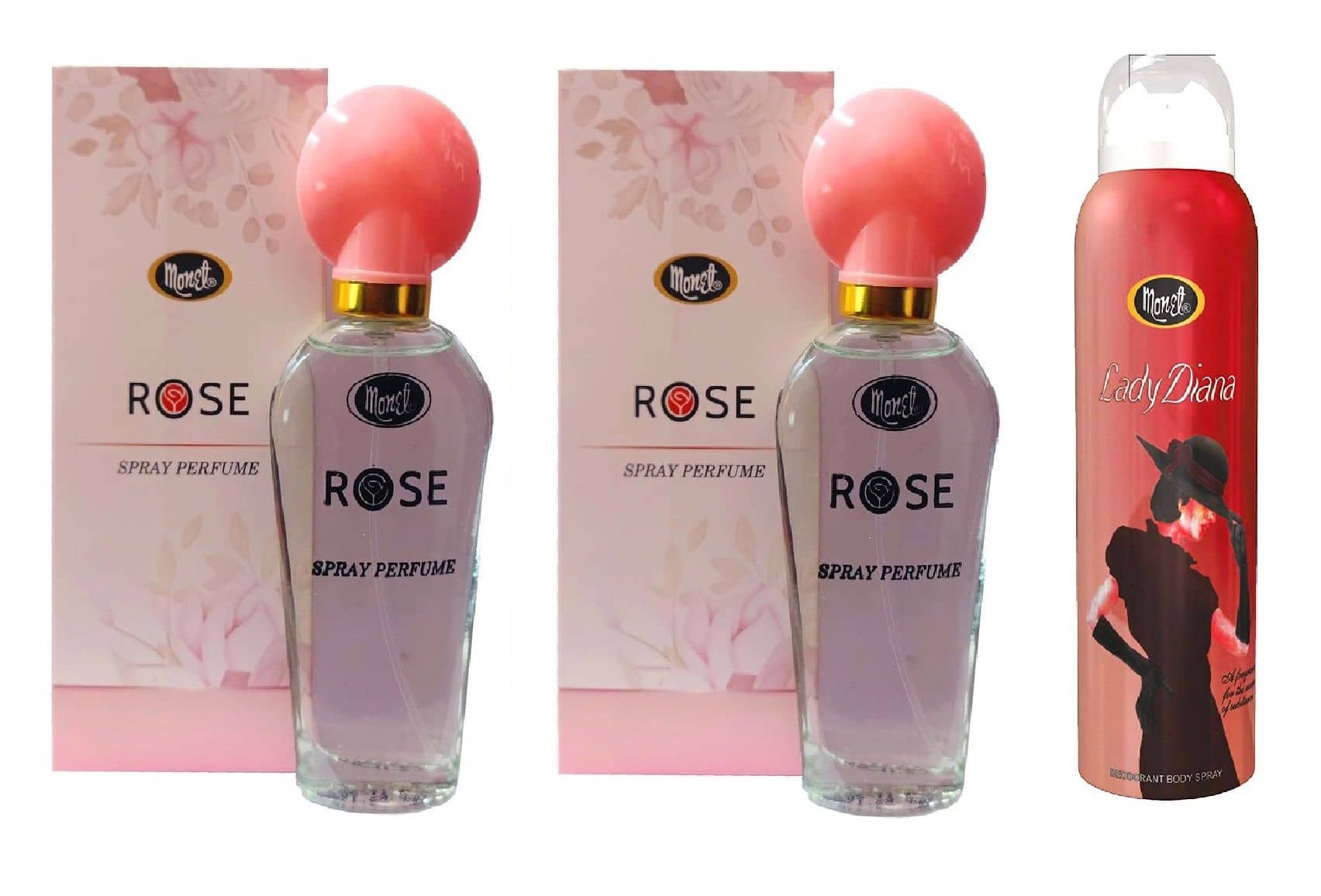 Monet - ROSE PERFUME & LADYDYNA DEO Deodorant Spray for Men,Women 210 ml ( Pack of 3 )