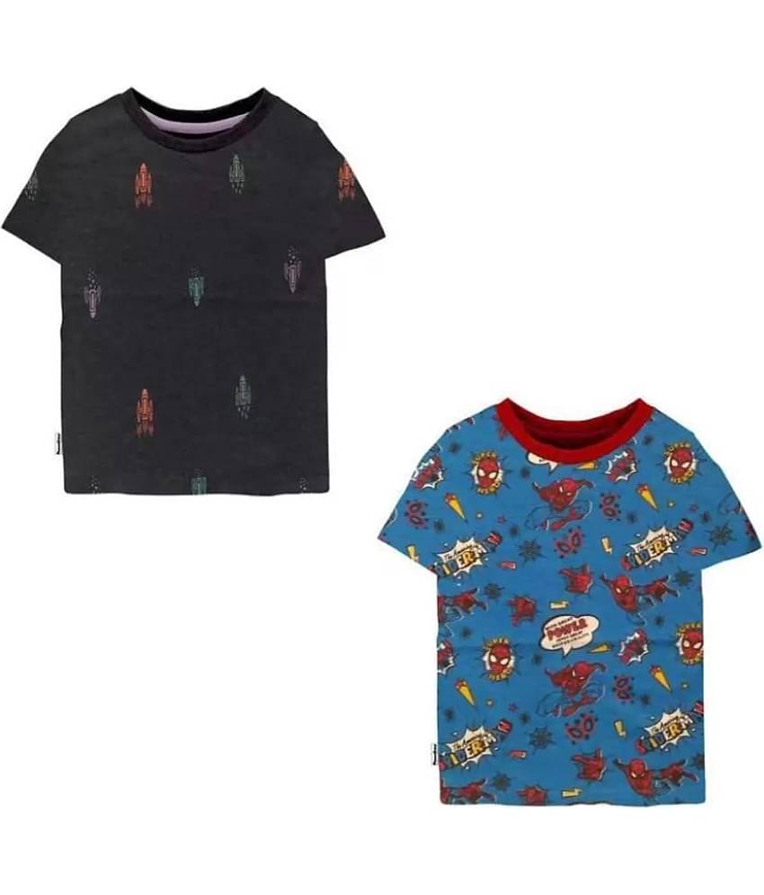 NammaBaby Pack of 2 Boys Cotton T-Shirt ( Multicolor )