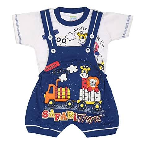 NammaBaby Pack of 1 Unisex for Baby Cotton Dungaree Sets ( White )