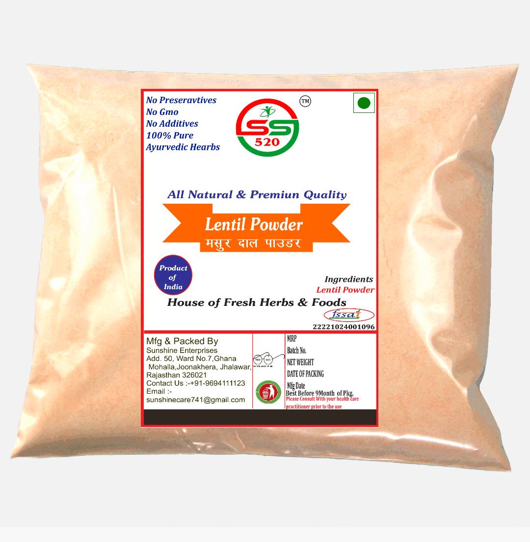 SS520 Masoor Dal Powder 100g. Red Lentil Herbal masur face wash 100 gm SS520 Masoor Dal Powder 100g. Red Lentil Herbal masur face wash 100 gm