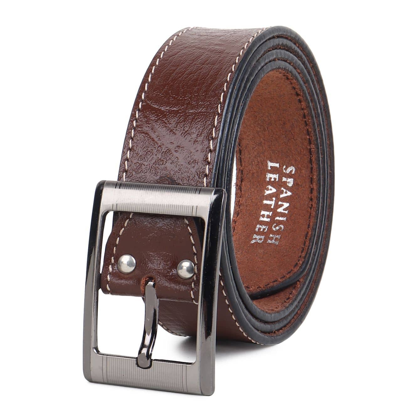 SUNSHOPPING - Brown 100% Leather Men's Formal Belt ( Pack of 1 )