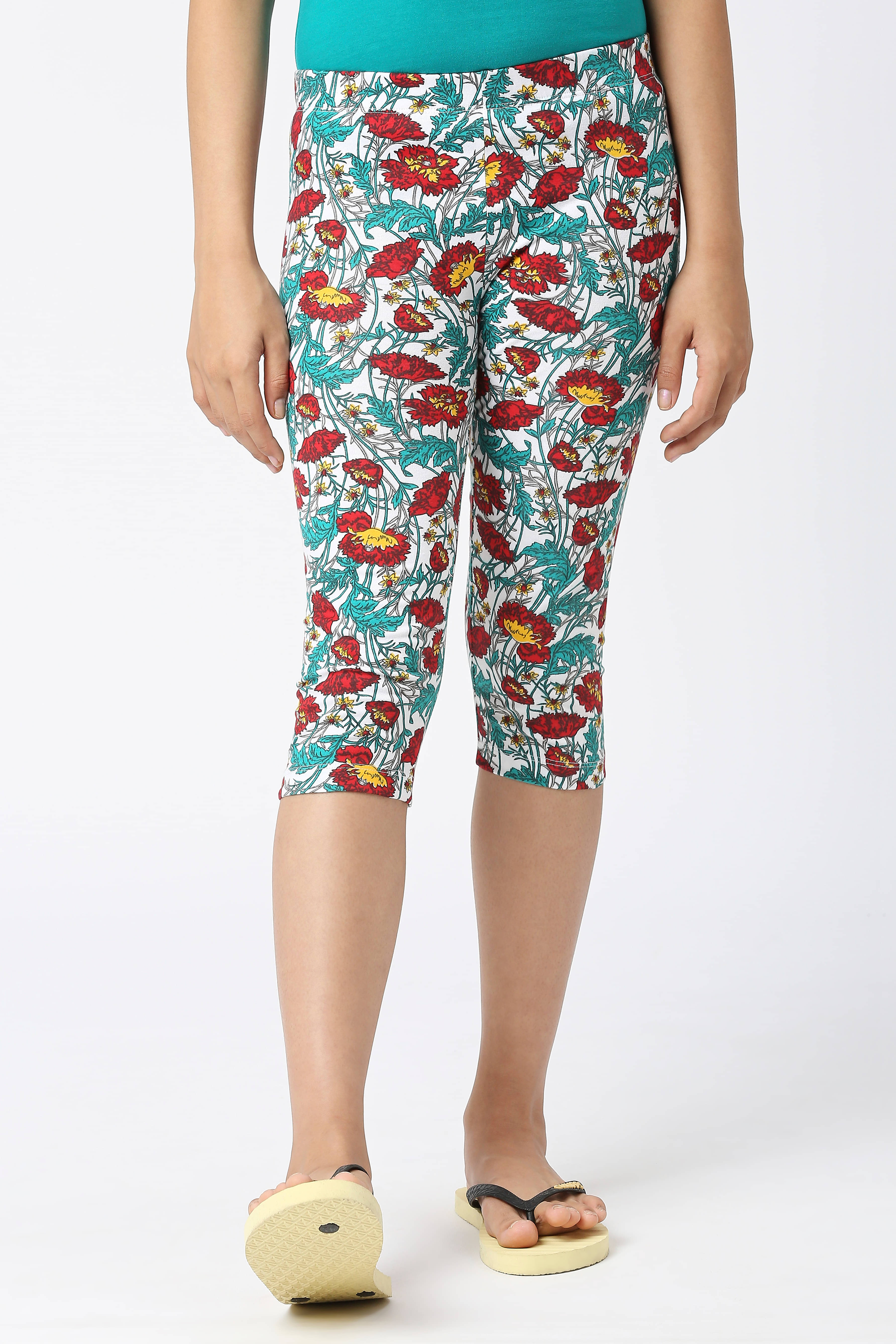     			Sini Mini Pack of 1 Girls Cotton Capris ( Multicolor )