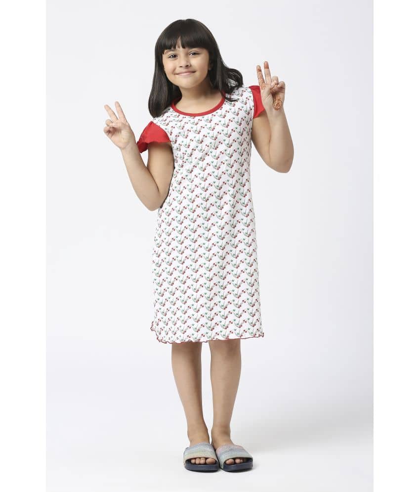Sini Mini Cotton Frock For Girls ( Pack of 1 , White )