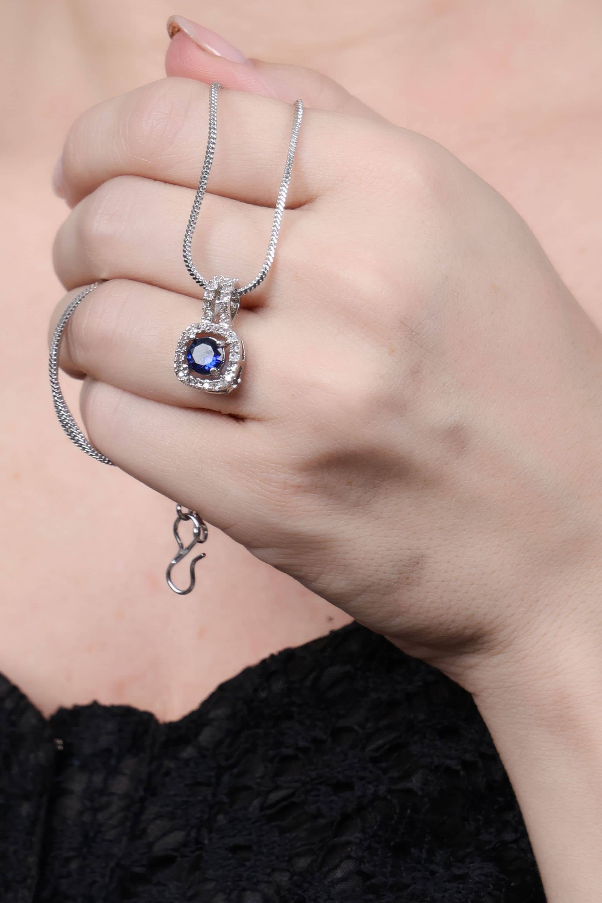 Sunhari Jewels Blue Pendant ( Pack of 1 )