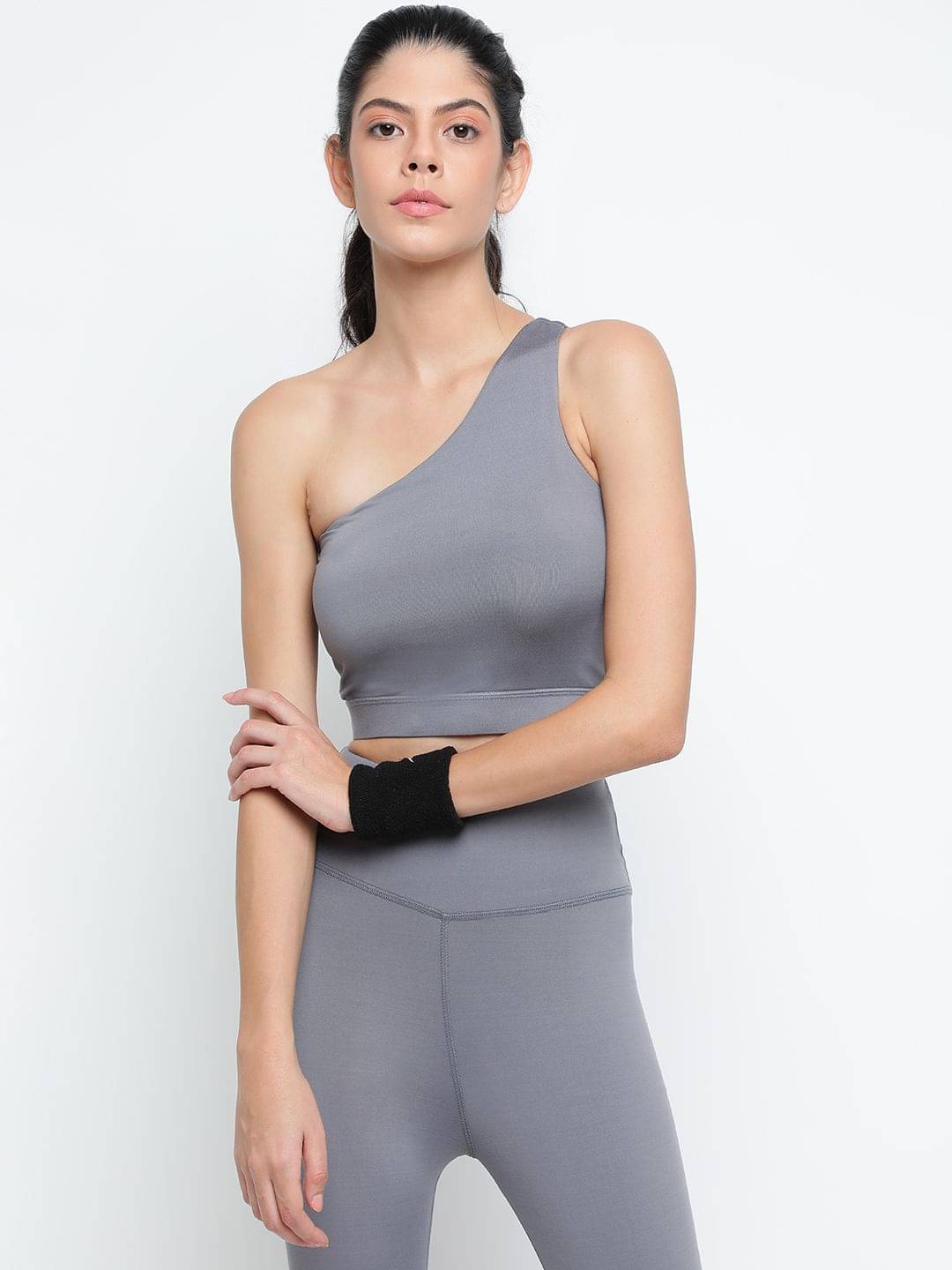     			Wearjukebox Women's Polyester Crop Top ( Grey )