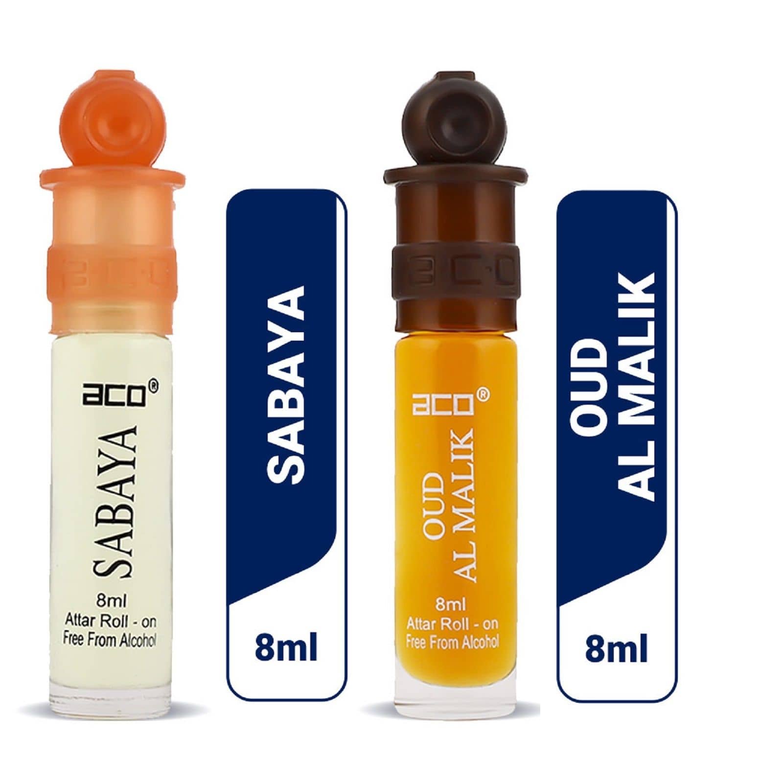 aco perfumes Sabaya  & oud al malik  Concentrated  Attar Roll On 8ml COMBO SET
