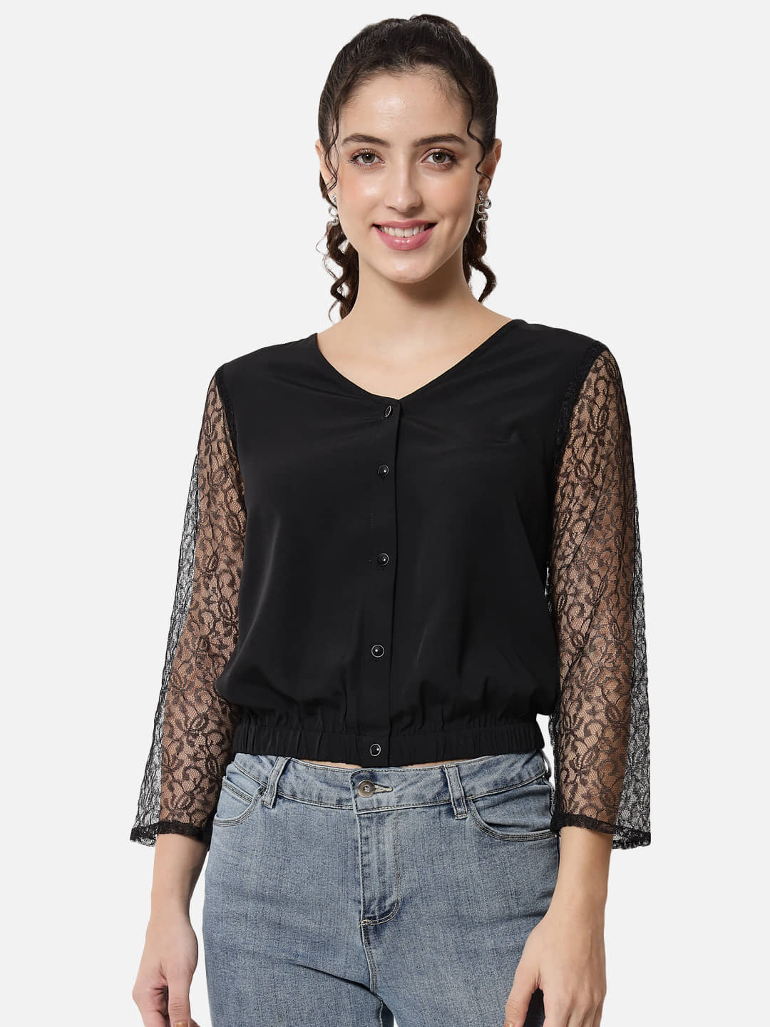ALL WAYS YOU Women's Polyester Regular Top ( Black )