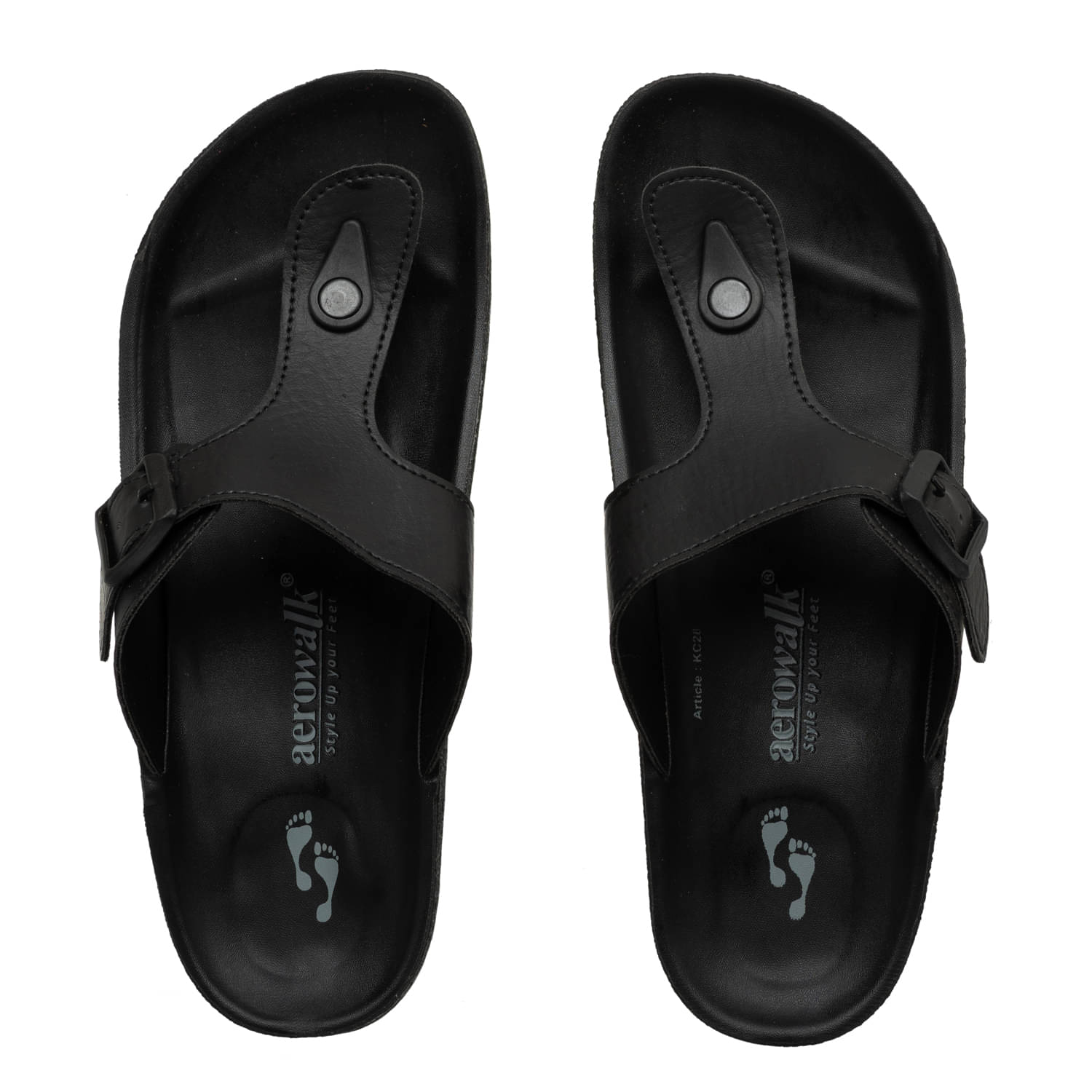     			Aerowalk Black Men's Leather Slipper