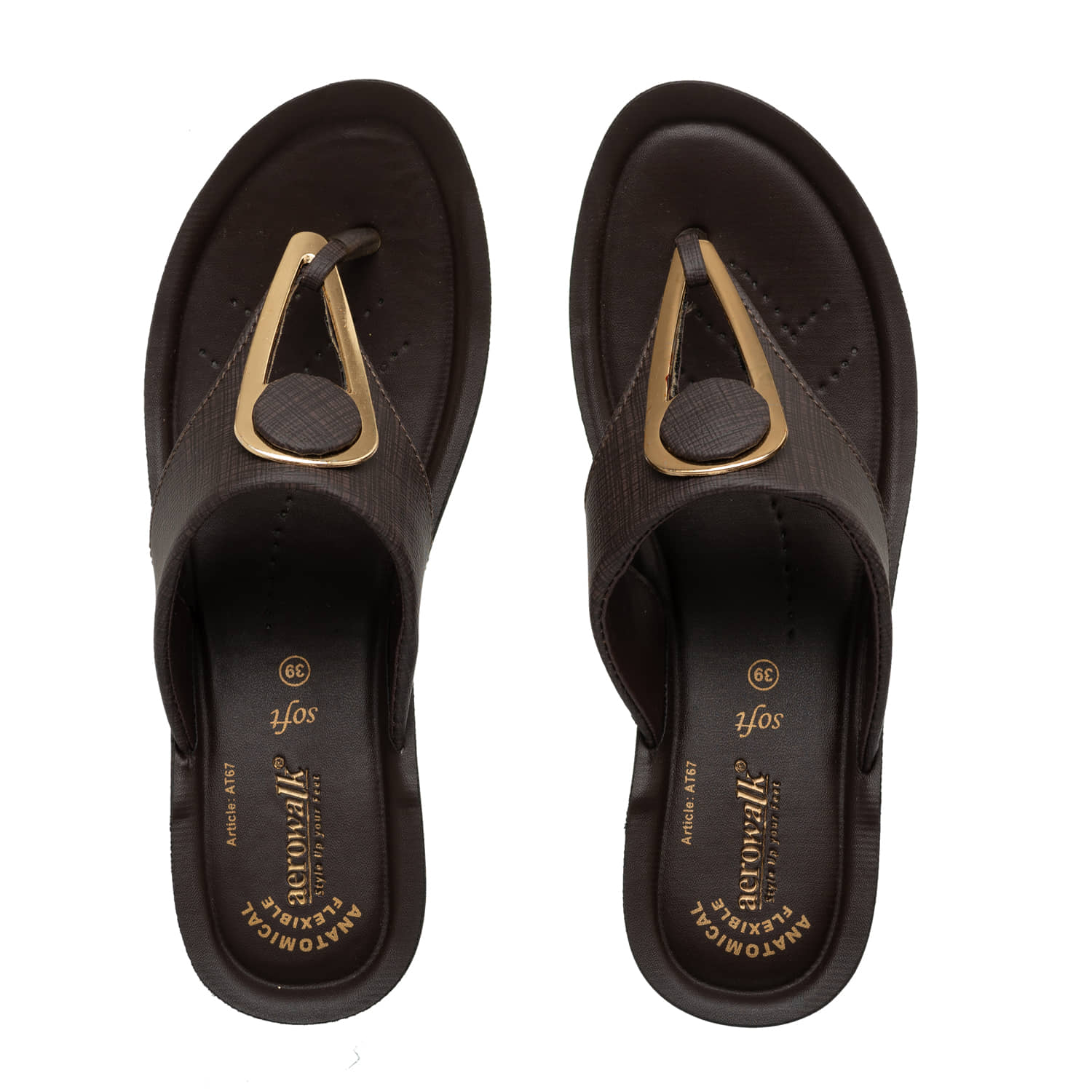 Aerowalk - Brown Women's Leather Slipper