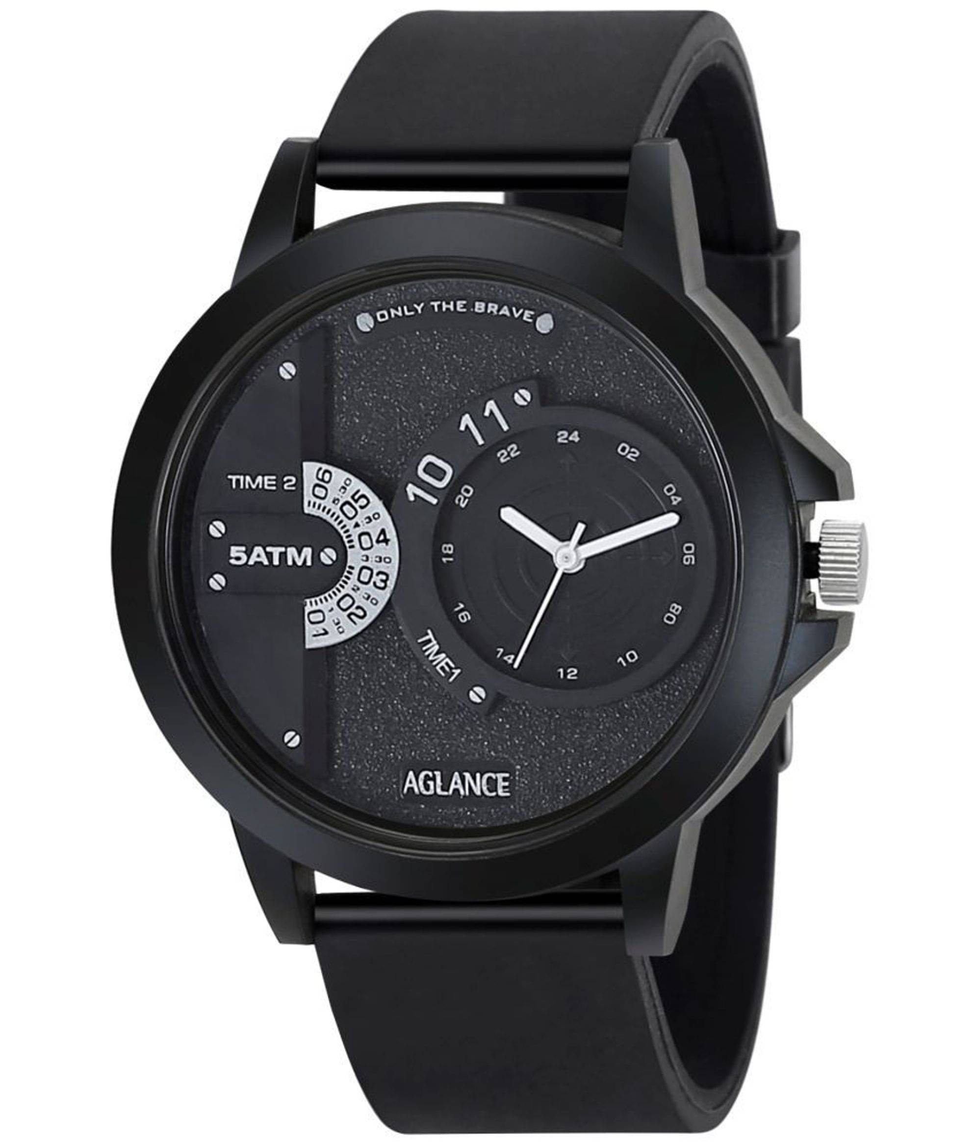     			Aglance - Black Silicon Analog Men's Watch