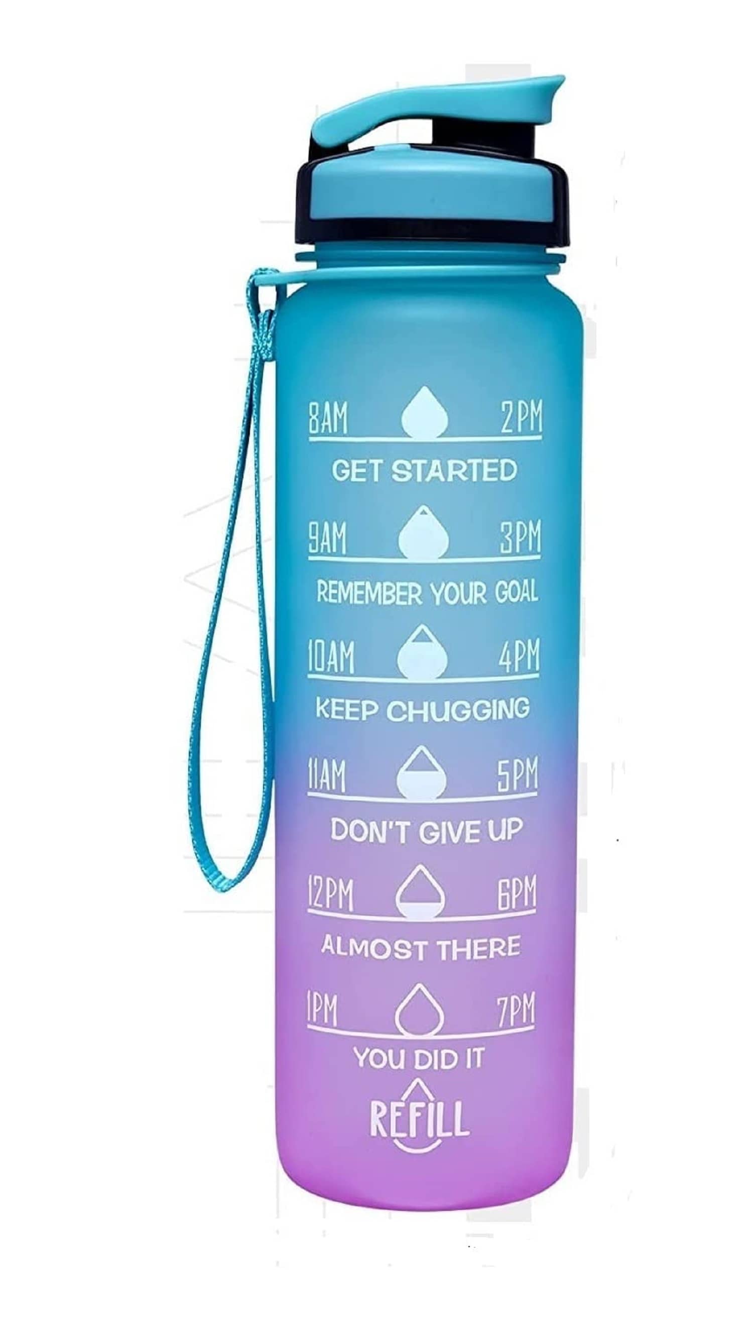 Bhavyta Motivational Fitness Sports Leak proof Water Bottle with Time Marker - Multicolour Water Bottle ( Pack of 1 ) - Stationery | Buy online on ZillyBuy