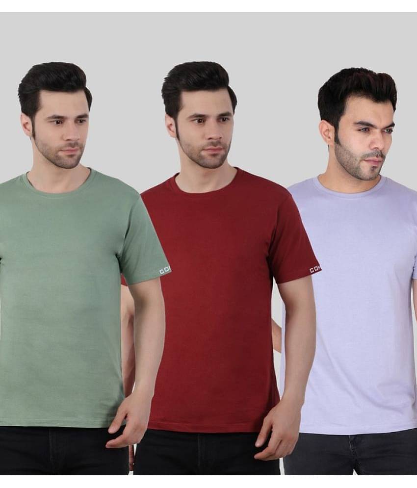 Comey Pack of 3 100% Cotton Regular Fit Men's T-Shirt ( Multicolor )