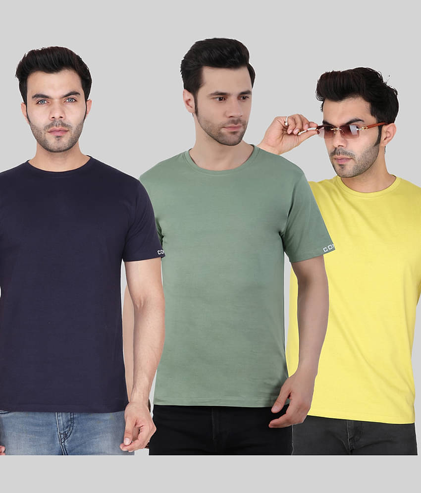 Comey Pack of 3 100% Cotton Regular Fit Men's T-Shirt ( Multicolor )