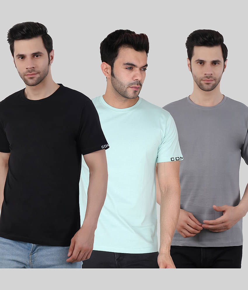 Comey Pack of 3 100% Cotton Regular Fit Men's T-Shirt ( Multicolor )
