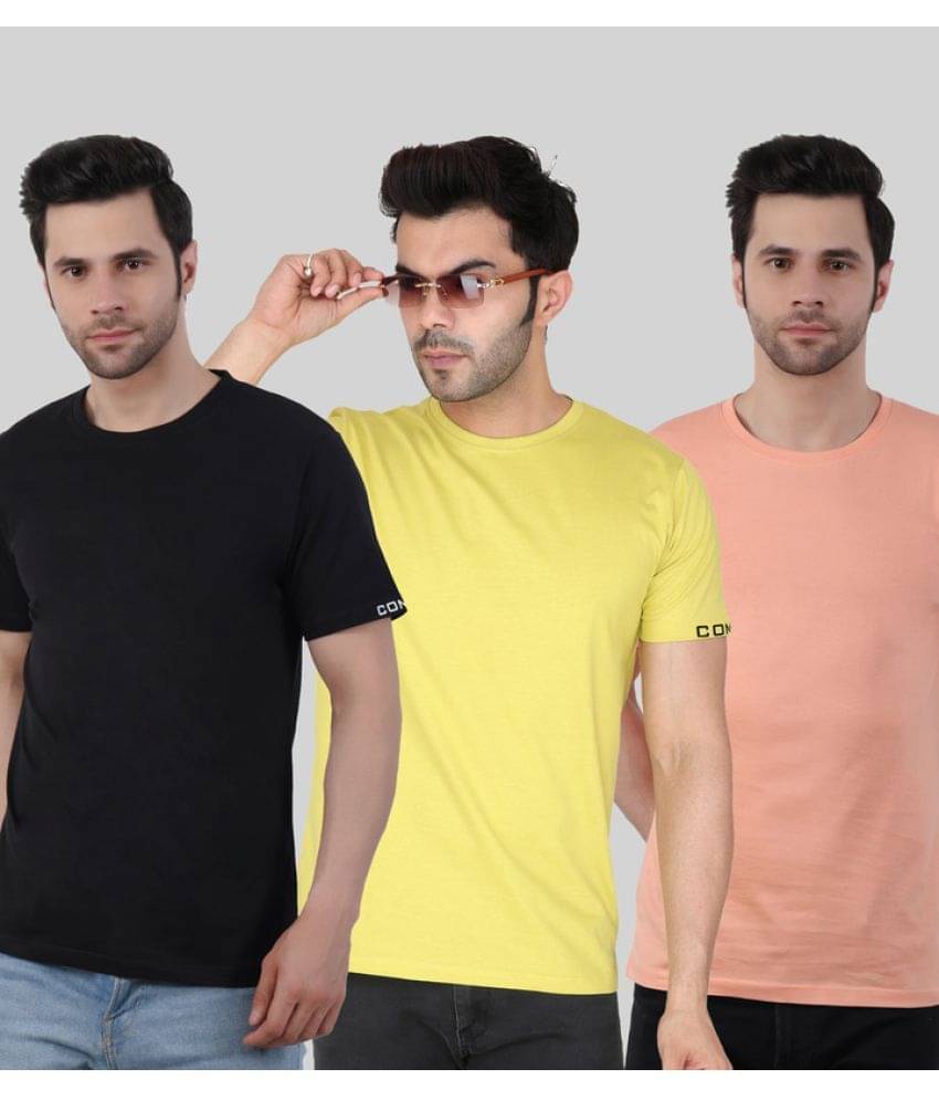     			Comey Pack of 3 100% Cotton Regular Fit Men's T-Shirt ( Multicolor )