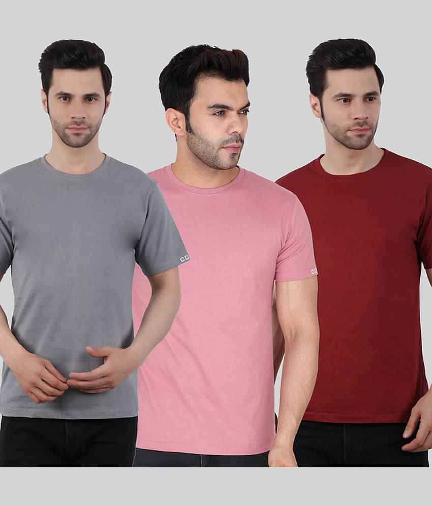 Comey Pack of 3 100% Cotton Regular Fit Men's T-Shirt ( Multicolor )