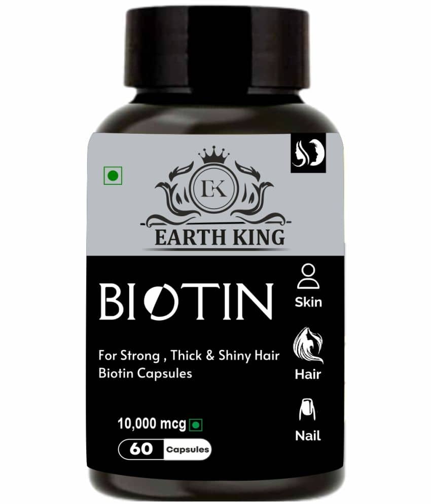 Earth King Biotin Capsule For Hair Growth & Hair Care Capsule, 60 Capsules (Pack of 1)