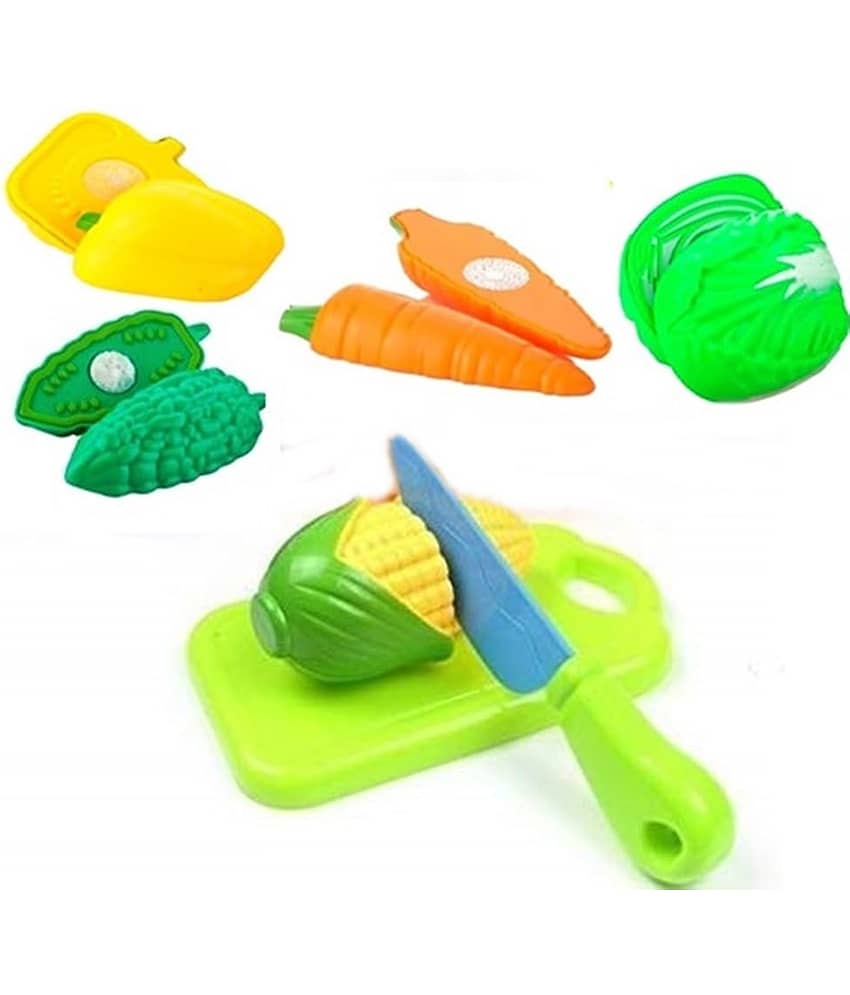 Fratelli Play Food Realistic Vegetables Cut Set with Cutting Board & Knife Toy for Kids,Multicolor(5ps Vegetables,Chopping Board & Knife Toy) - Toys and Games | Buy online on ZillyBuy