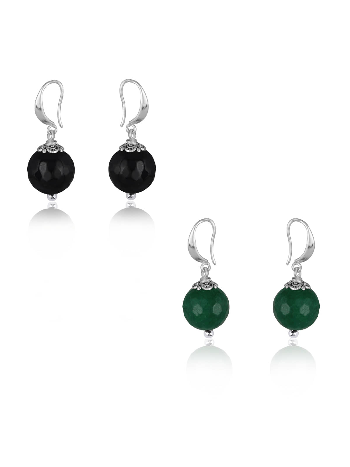 JFL - Jewellery For Less - Green Danglers Earrings ( Pack of 2 ) - Earrings | Buy online on ZillyBuy