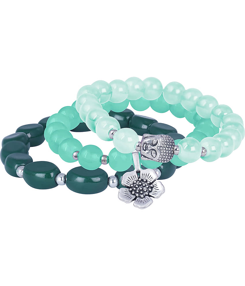 JFL - Jewellery For Less - Green Bracelet ( Pack of 3 ) - Bangles & Bracelets | Buy online on ZillyBuy