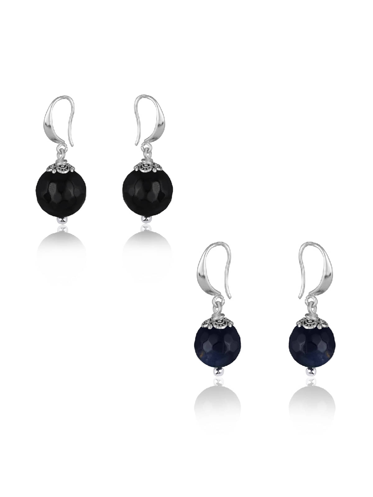 JFL - Jewellery For Less - Navy Blue Danglers Earrings ( Pack of 2 ) JFL - Jewellery For Less - Navy Blue Danglers Earrings ( Pack of 2 )