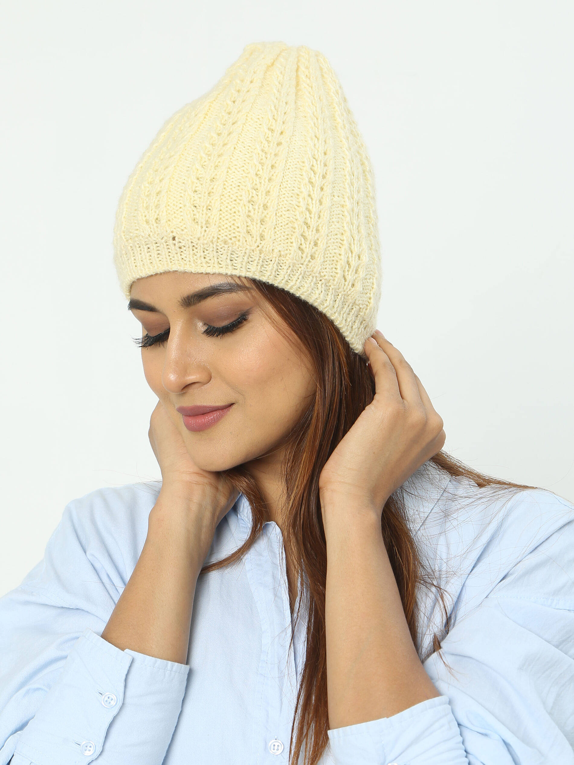 KC Store - Cream Woollen Women's Cap ( Pack of 1 ) KC Store - Cream Woollen Women's Cap ( Pack of 1 )