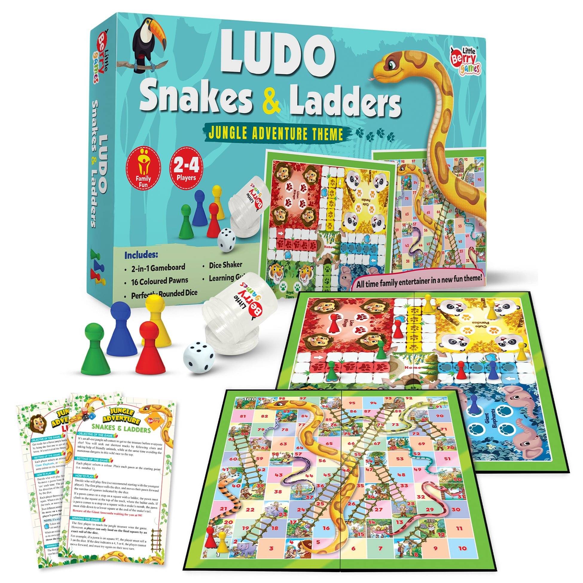     			Ludo & Snakes Ladders Board Game Set for Kids- 2in1 Party & Fun Games Board Game