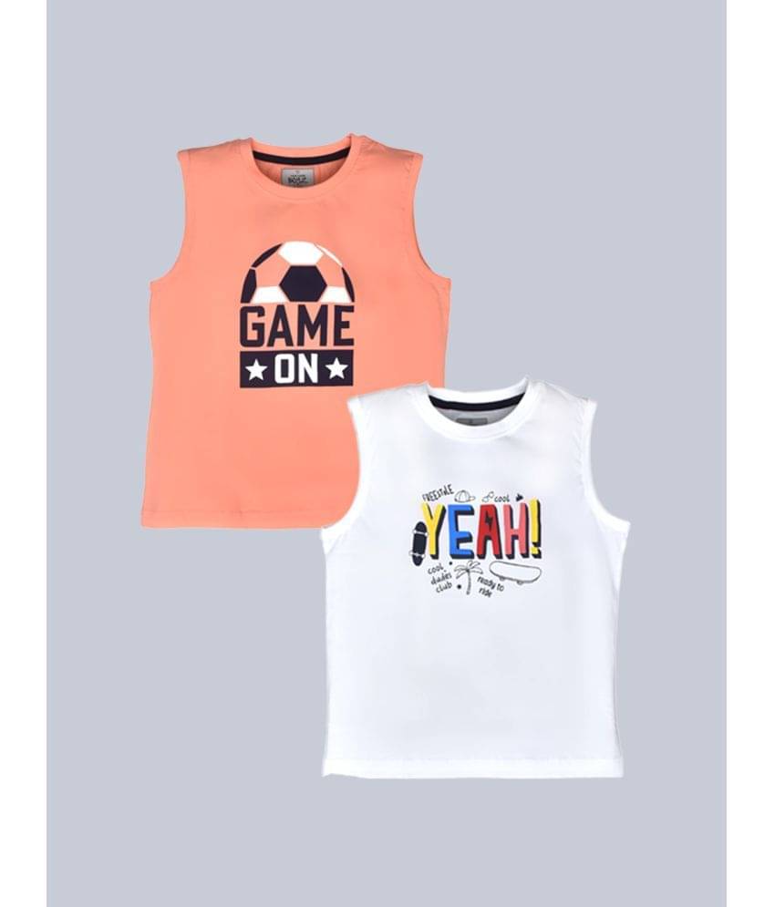     			Lux Cozi Pack of 1 Boys Cotton T-Shirt ( Peach )