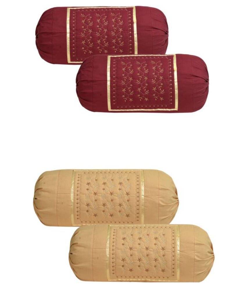 MAHALUXMI COLLECTION - Pack of 4 Microfiber Embroidered Standard Size Pillow Cover ( 81.28 cm(32) x 40.64 cm(16) ) - Multi MAHALUXMI COLLECTION - Pack of 4 Microfiber Embroidered Standard Size Pillow Cover ( 81.28 cm(32) x 40.64 cm(16) ) - Multi