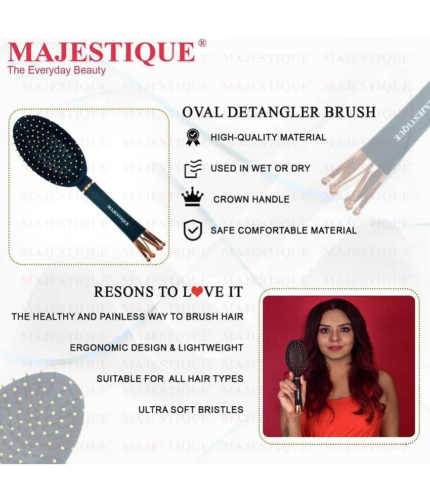 Majestique Crown Series Oval Shape Wet Brush Smoothing Detangling brush for Women and Men