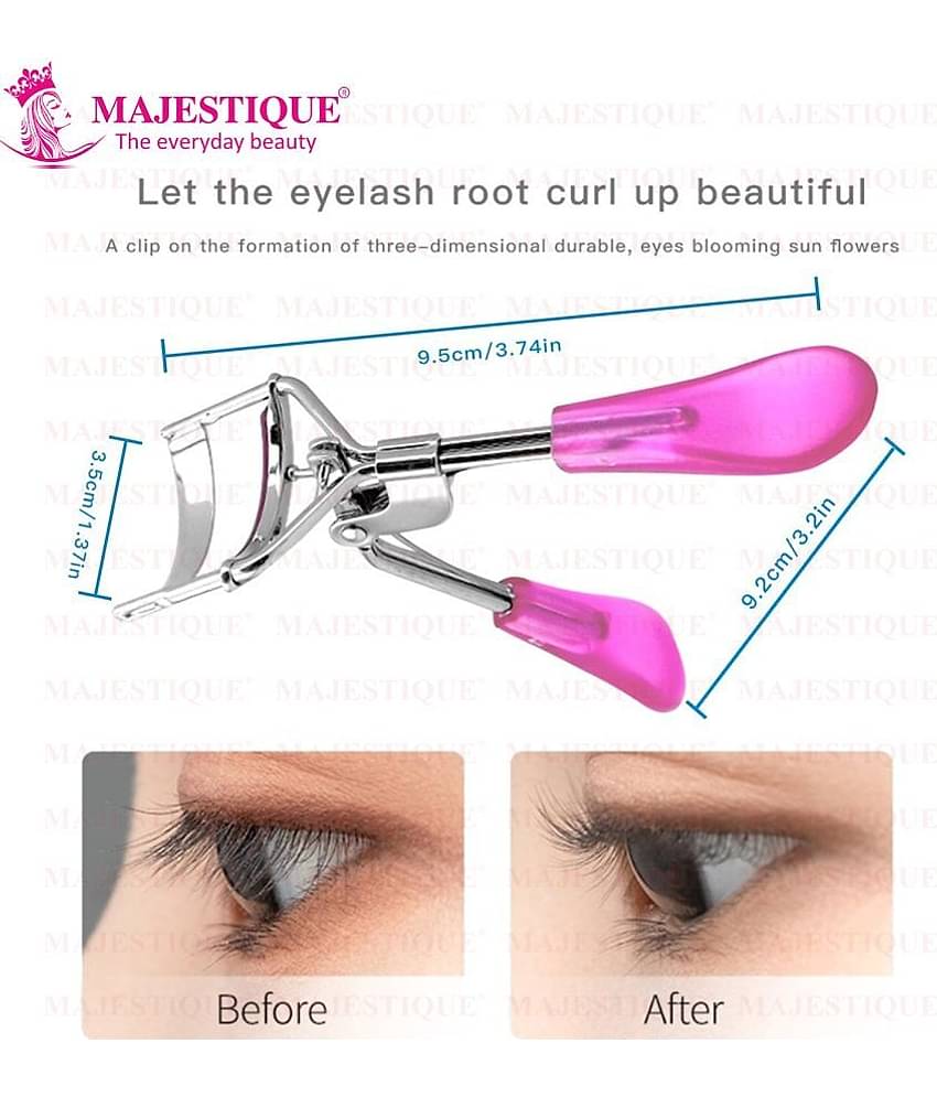 Majestique Eyelash Curler Fits All Eye Shapes Long-Lasting Curler for Women Makeup - Color May Vary
