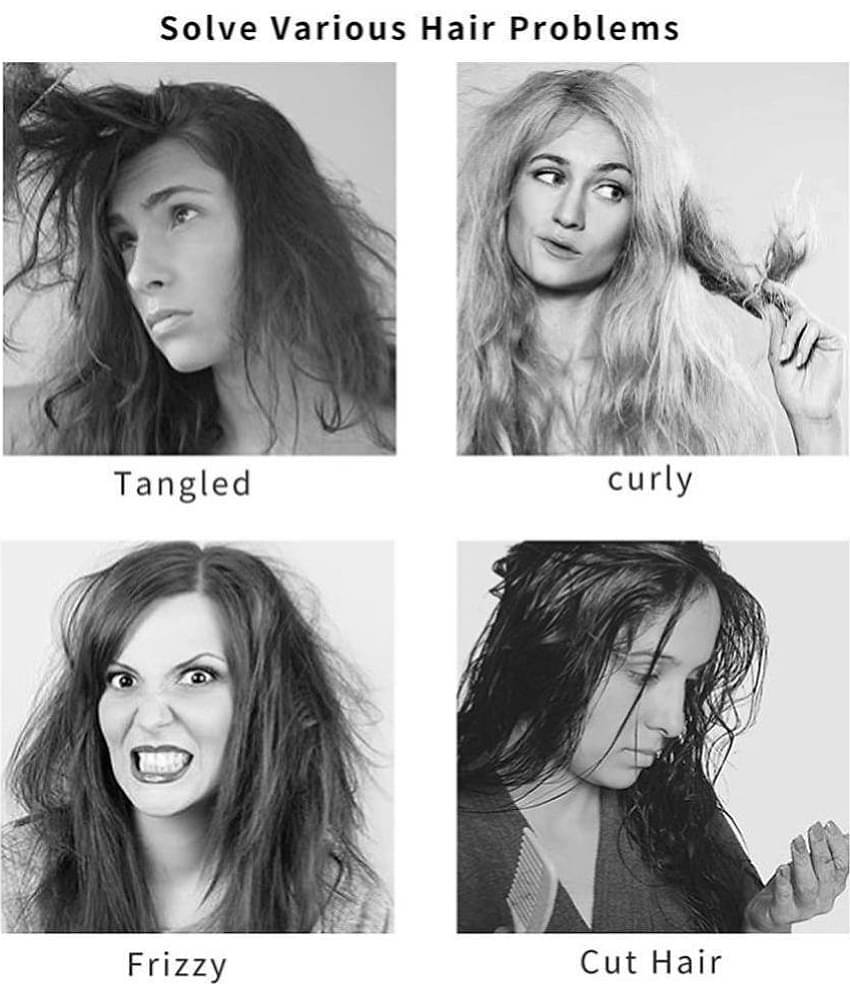 Majestique 3Pcs Hair Brush Set Detangling Brush, Roller Brush With Handle Mirror Suit For Women Men