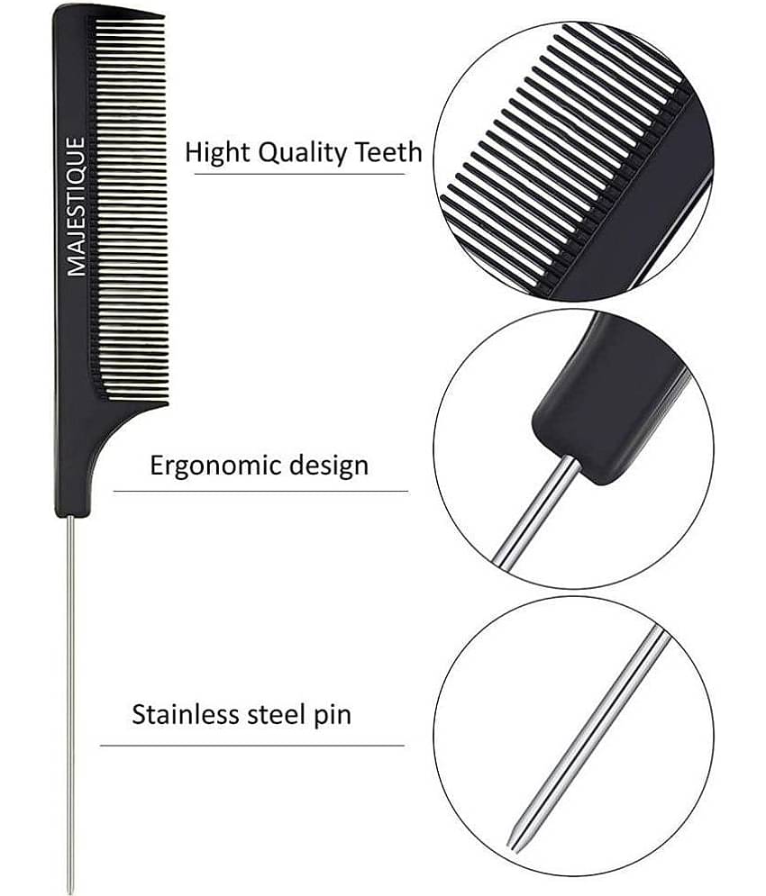 Majestique Hair Brush Set 4Pcs Detangling Brush Wideteeth And Tail Comb Suit For Women Men & Kids