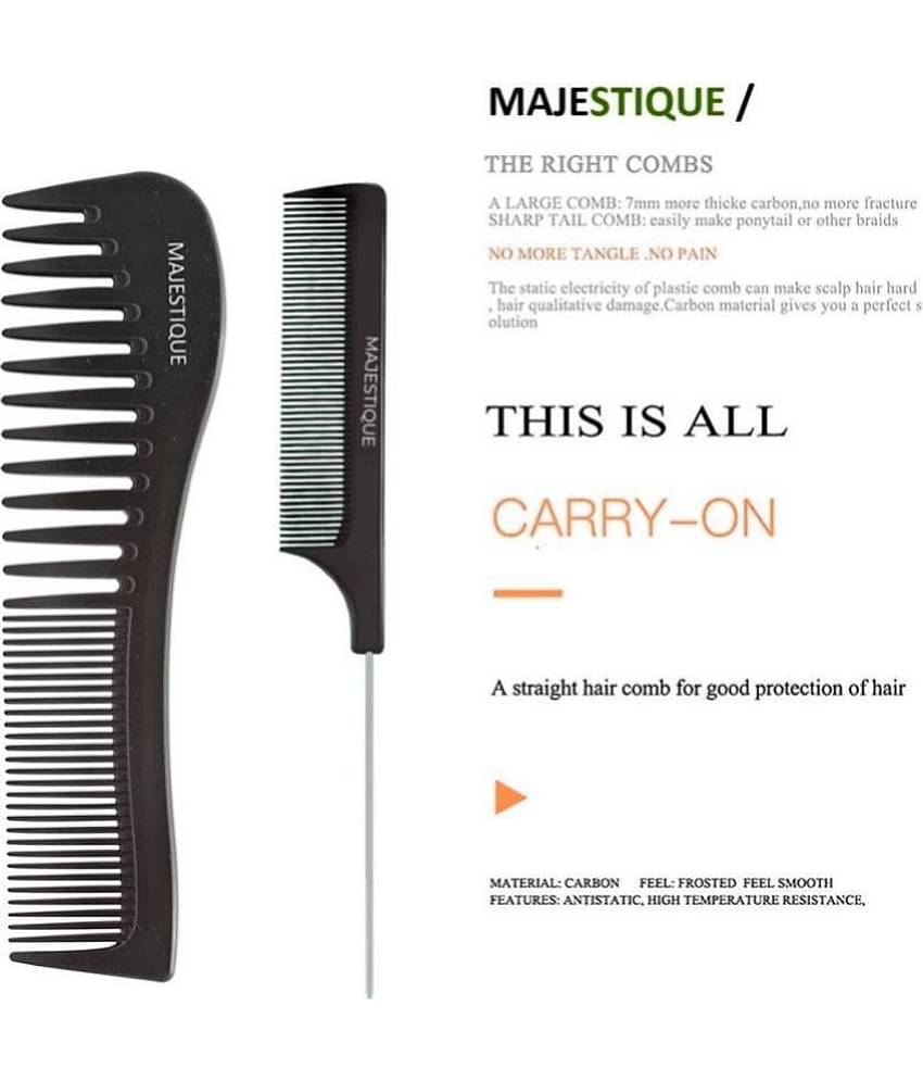 Majestique Hair Brush Set 4Pcs Detangling Brush Wideteeth And Tail Comb Suit For Women Men & Kids