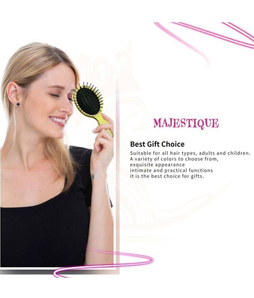 Majestique Hair Brush Set 4Pcs Detangling Brush Wideteeth And Tail Comb Suit For Women Men & Kids