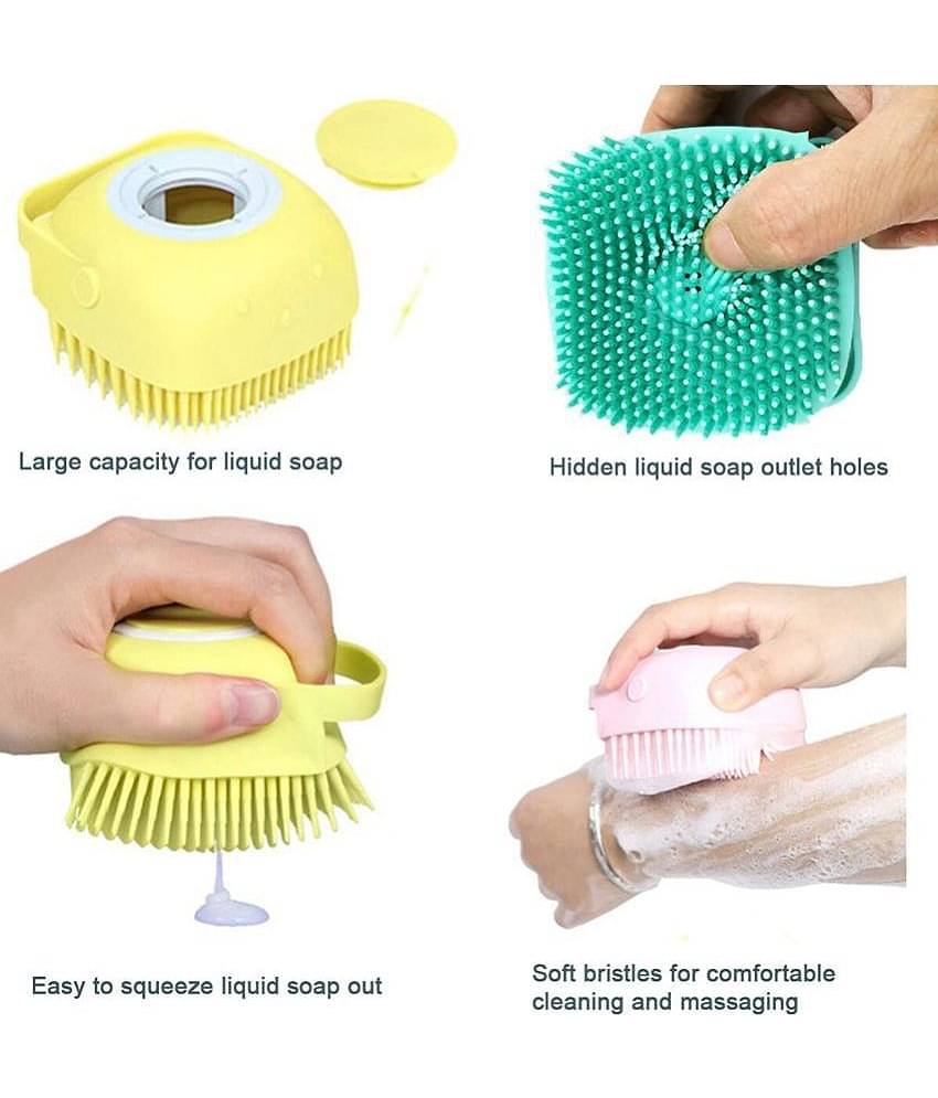 Majestique Silicone Brush Bath Body And Skin Brush Belt Easy To A Clean Color May Vary