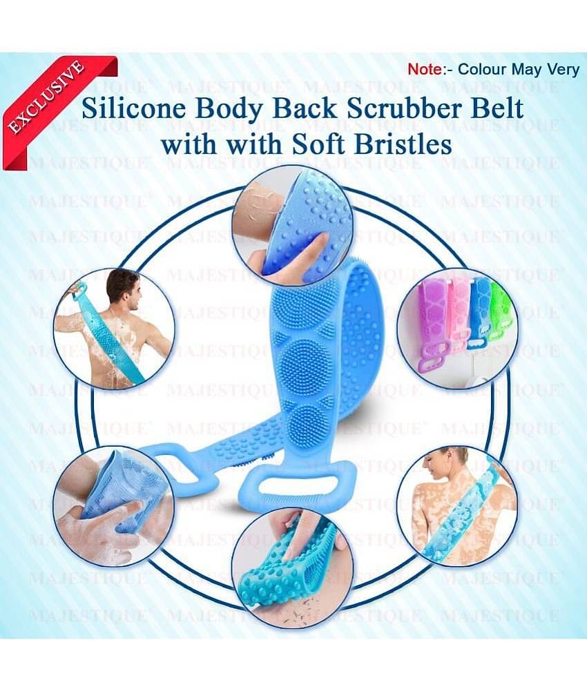 Majestique Silicone Bath Body And Skin Brush Belt Easy To A Clean Color May Vary