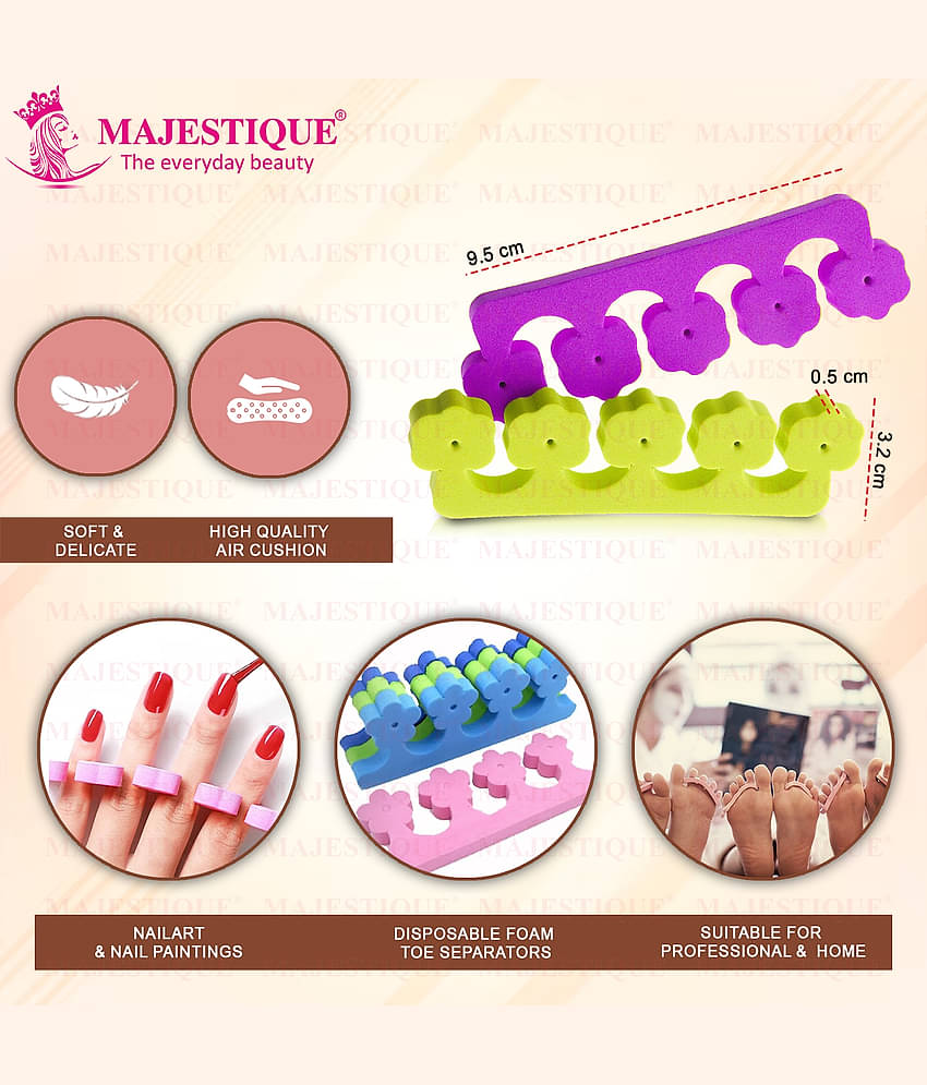 Majestique Nail Polish Remover & Toe Separator Set Effortlessly Remove Polish Pack Of 8