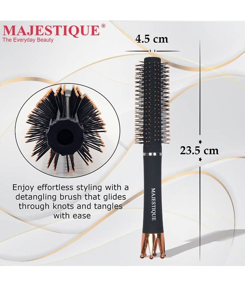 Majestique Crown Series Round Hair Brush for Blow Drying Nylon Bristles For Women and Men - 1 Pcs