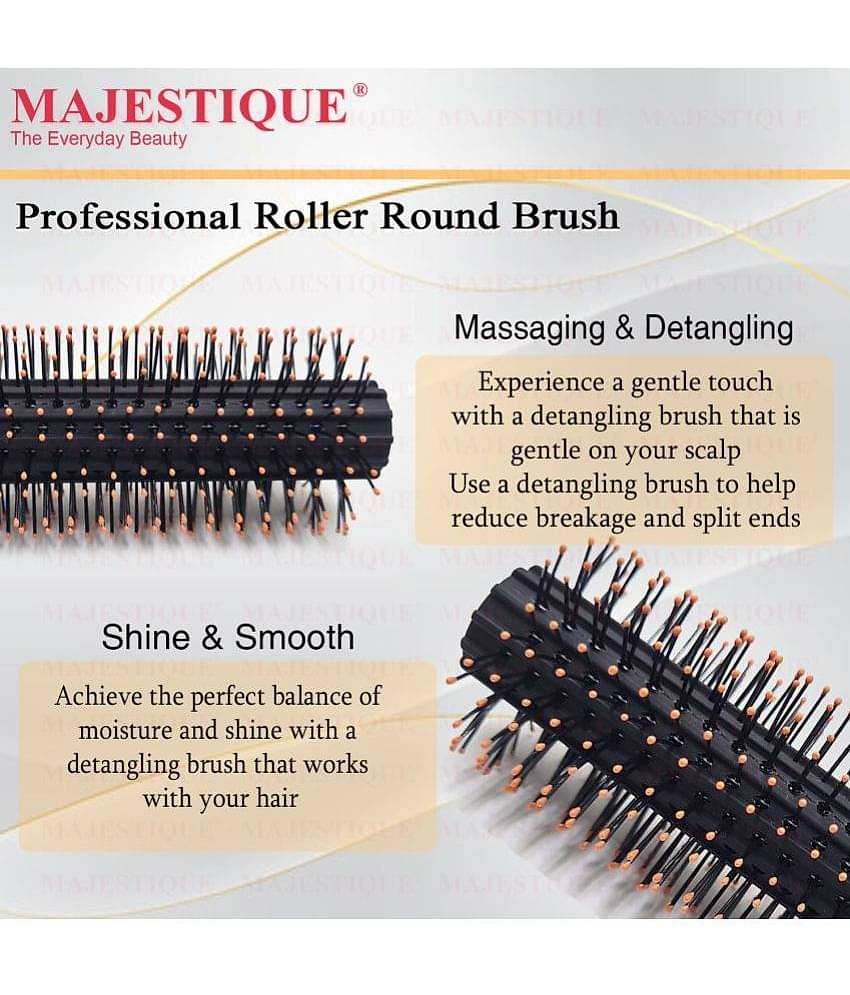 Majestique Crown Series Round Hair Brush for Blow Drying Nylon Bristles For Women and Men - 1 Pcs