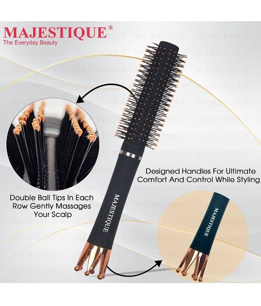Majestique Crown Series Round Hair Brush for Blow Drying Nylon Bristles For Women and Men - 1 Pcs