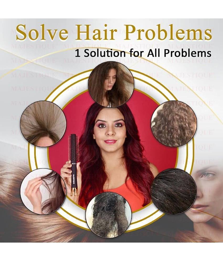 Majestique Crown Series Round Hair Brush for Blow Drying Nylon Bristles For Women and Men - 1 Pcs