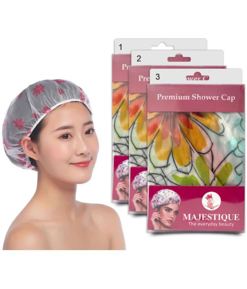 Majestique Shower Cap for Women Ideal for All Hair Lengths Reusable Perfect Hair Cap for Bathing - Body Care - Loofah and Other Tools | Buy online on ZillyBuy