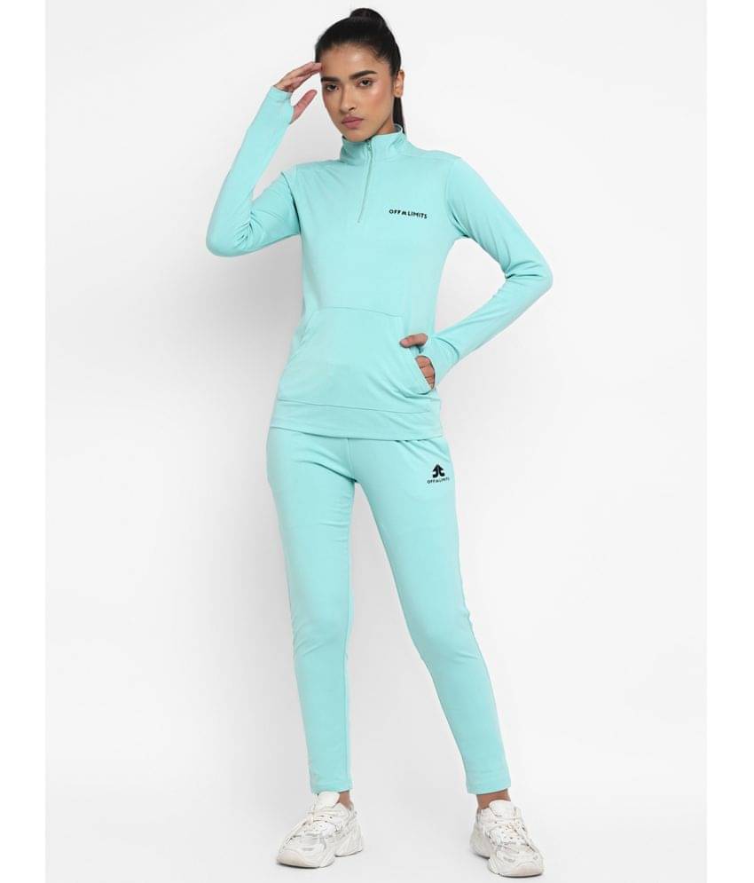     			OFF LIMITS Turquoise Polyester Solid Tracksuit - Pack of 1
