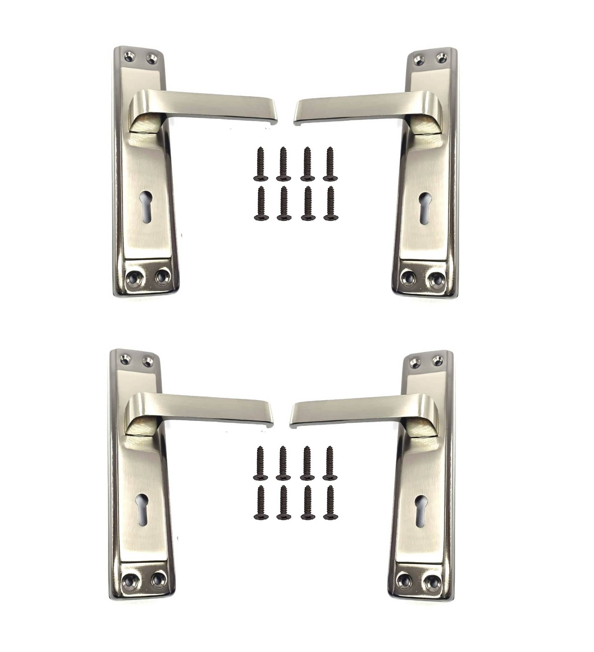 ONMAX Premium Steel 7 inches KY Mortise handle Pairs with Satin Black finish, for Outdoor and Indoor Pack of 2 Pairs without lockbody (S702MSBW)